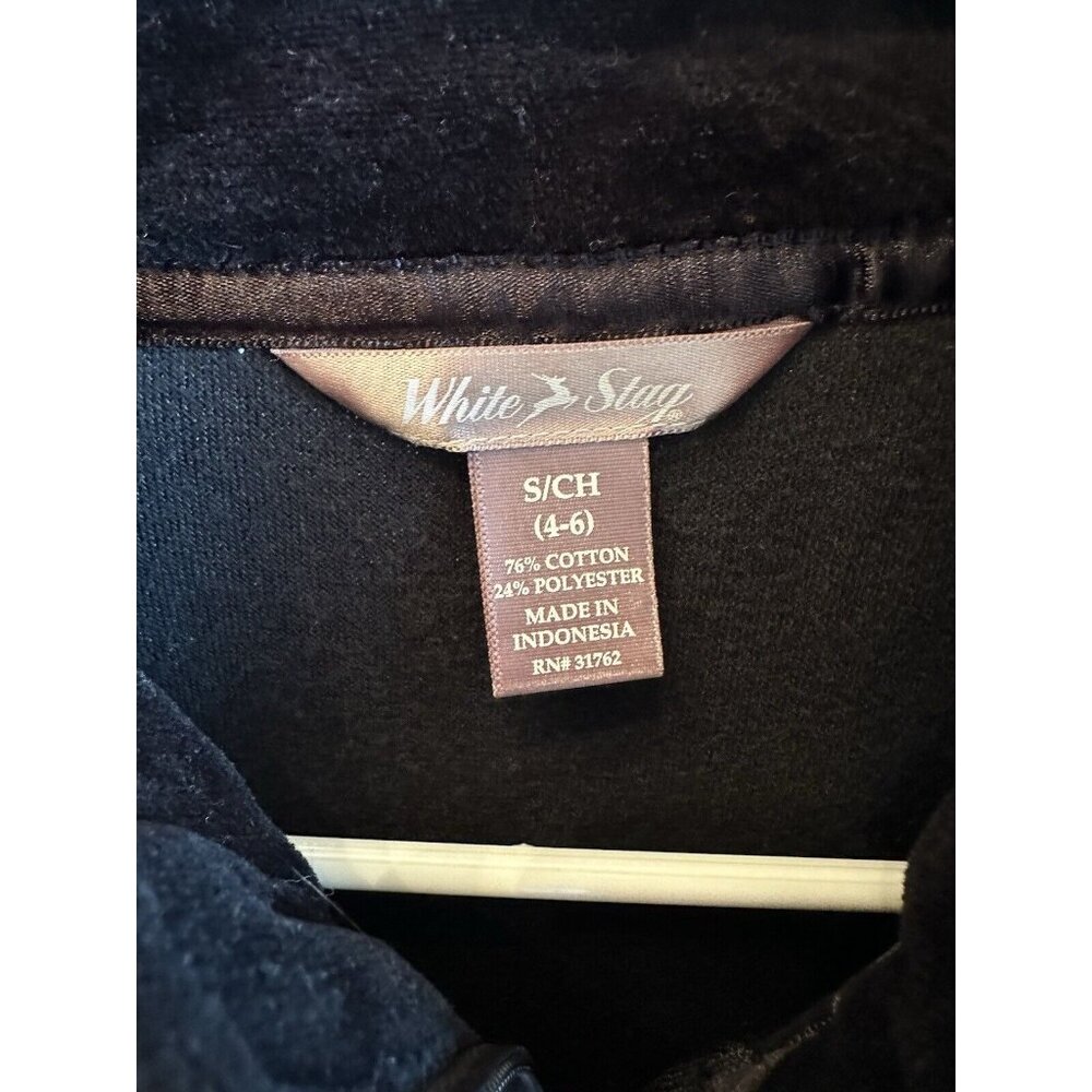 WHITE STAG‎ Women's Black Quilted Velour Vest Jacket Pockets Sz Small (4-6) - Picture 2 of 5